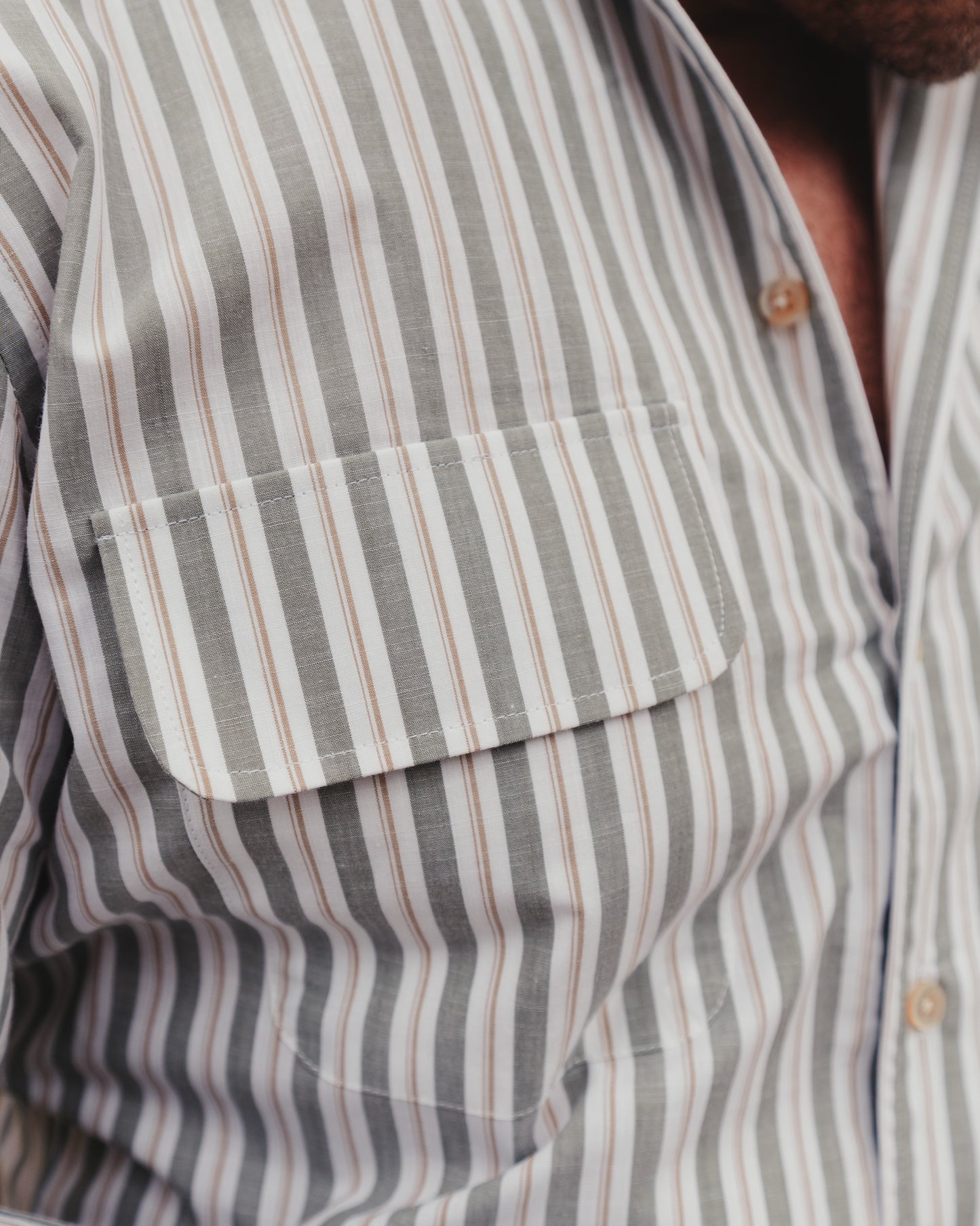 ARUSHA striped chambray safari shirt