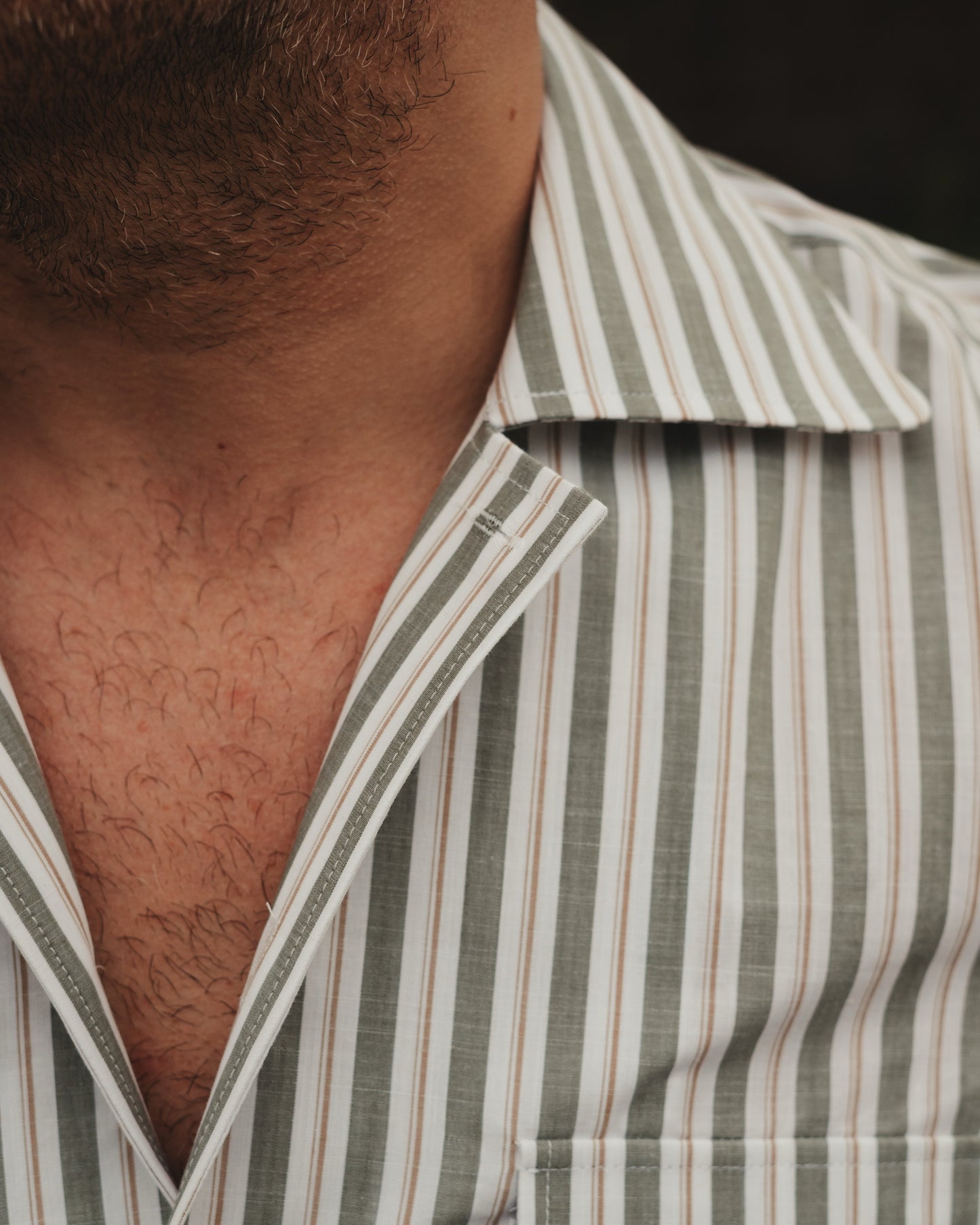 ARUSHA striped chambray safari shirt