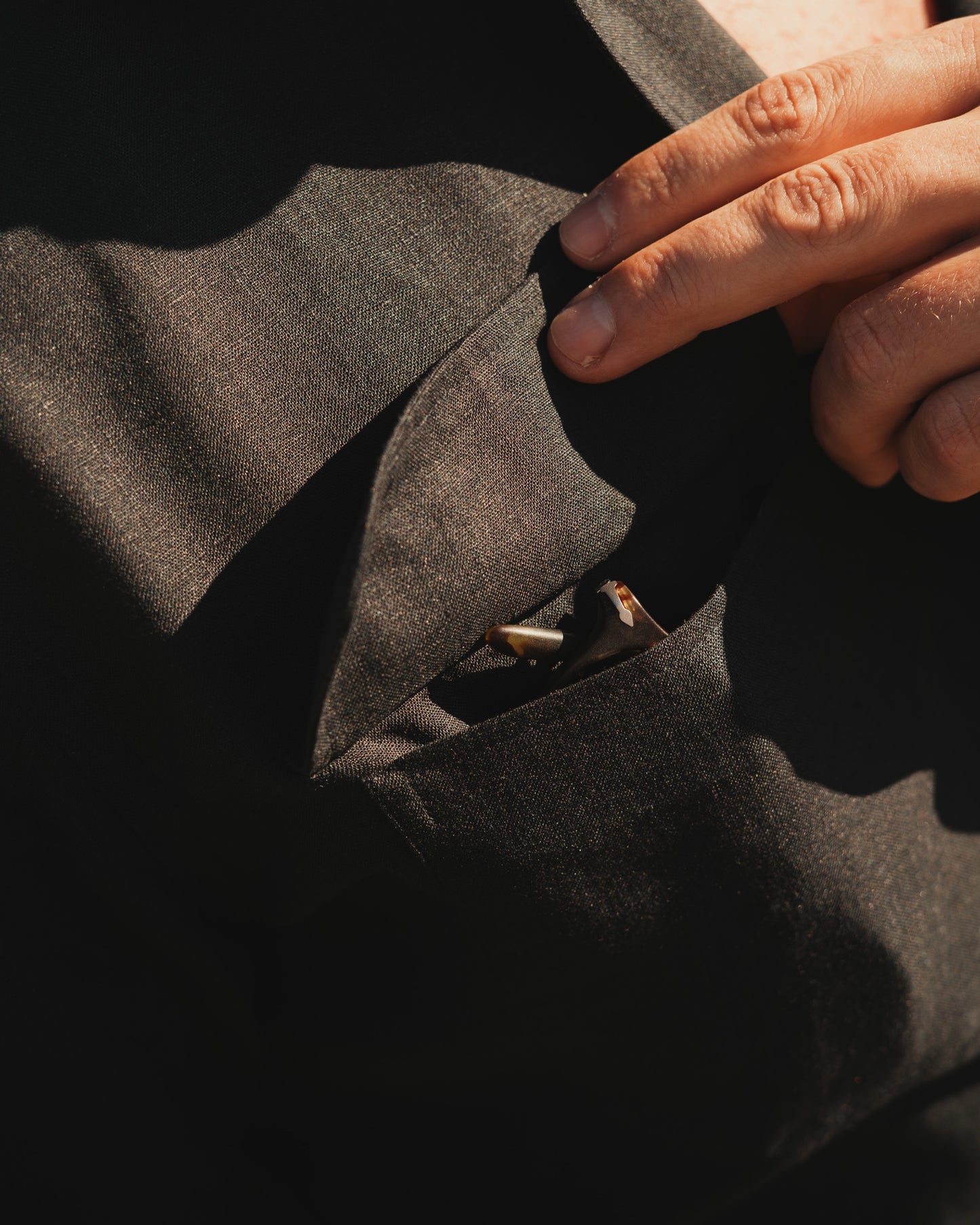 ARUSHA black linen safari shirt