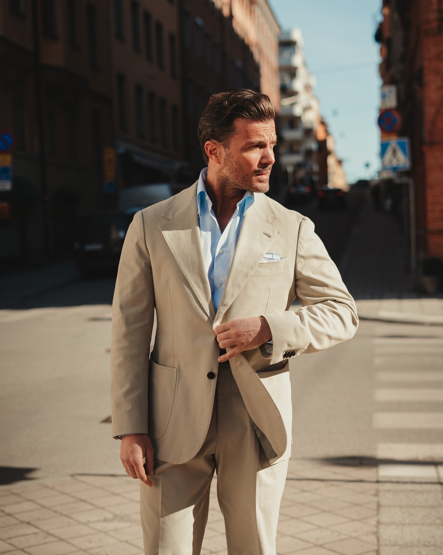 SERENO button-down light blue zephyr shirt