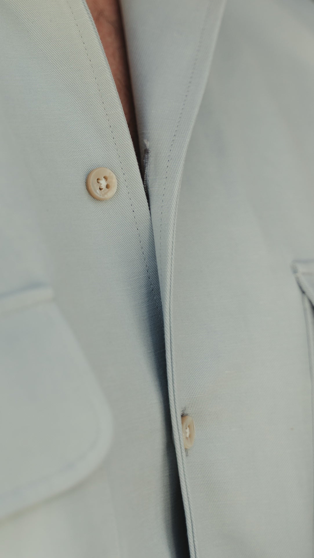ARUSHA blue cotton/linen safari shirt