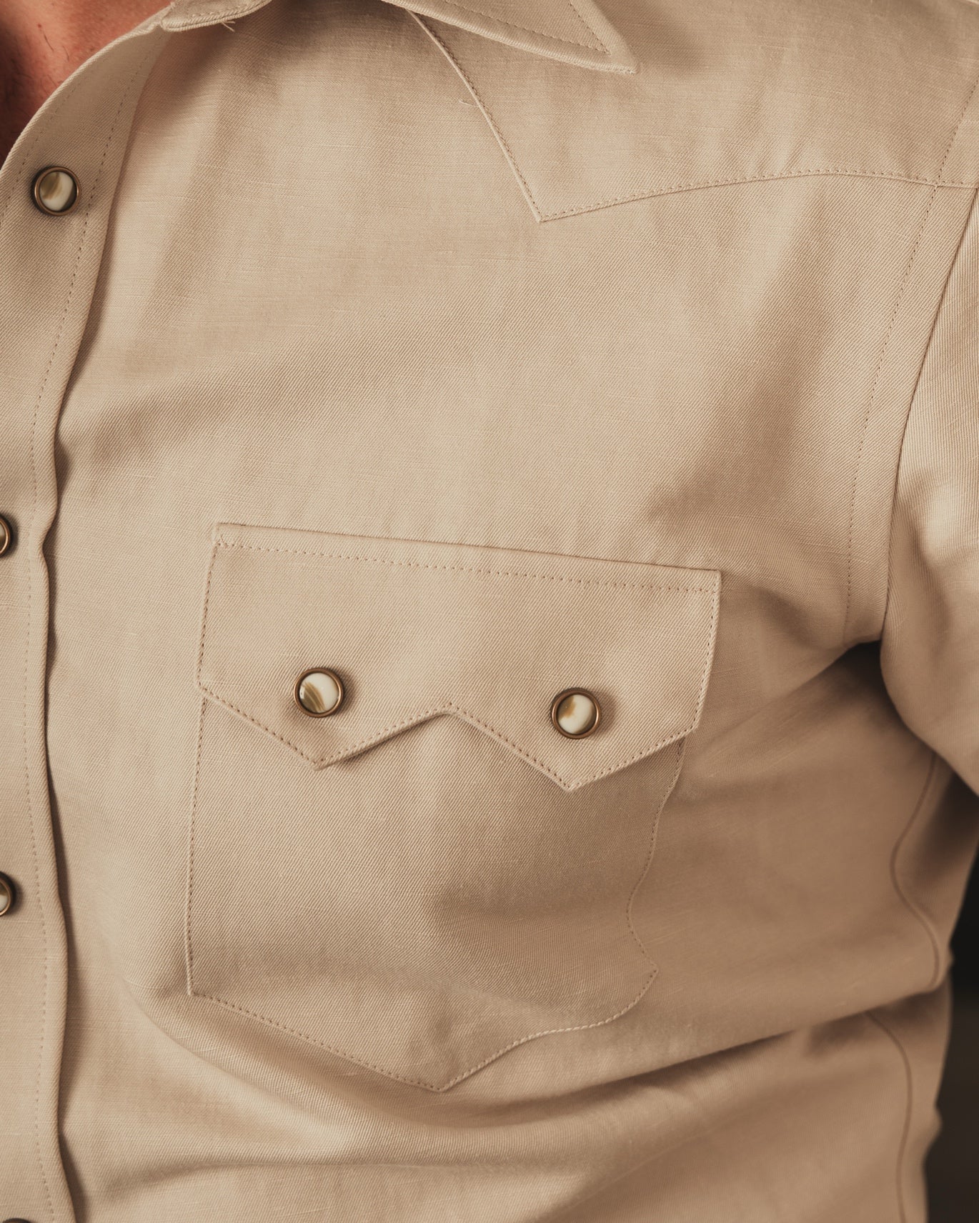 Nashville Sand Cotton/Linen Western Shirt: Made to Order