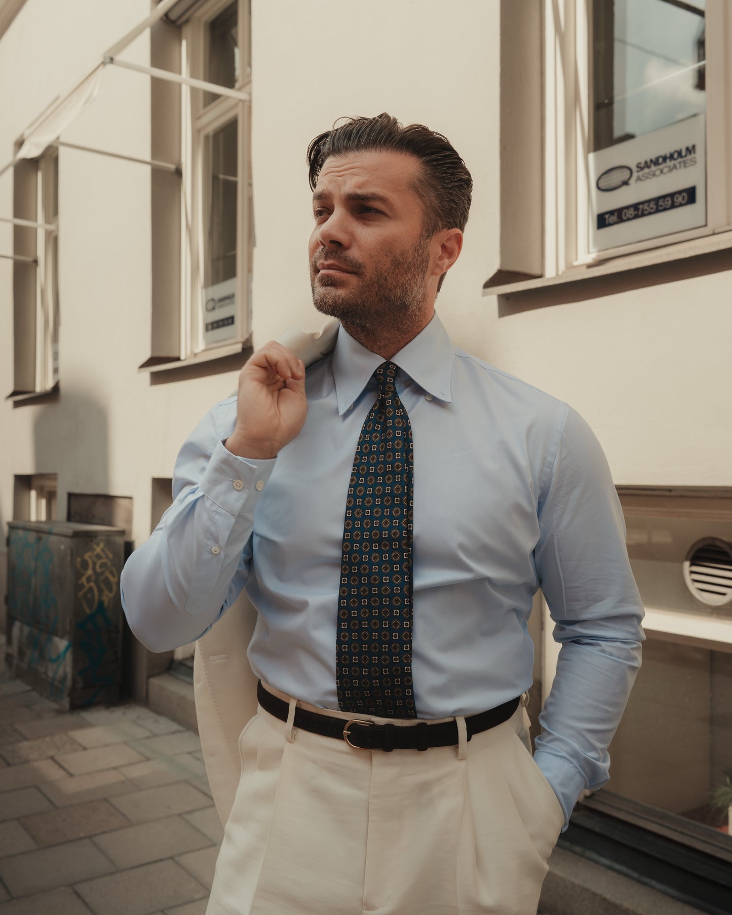 SERENO button-down light blue zephyr shirt