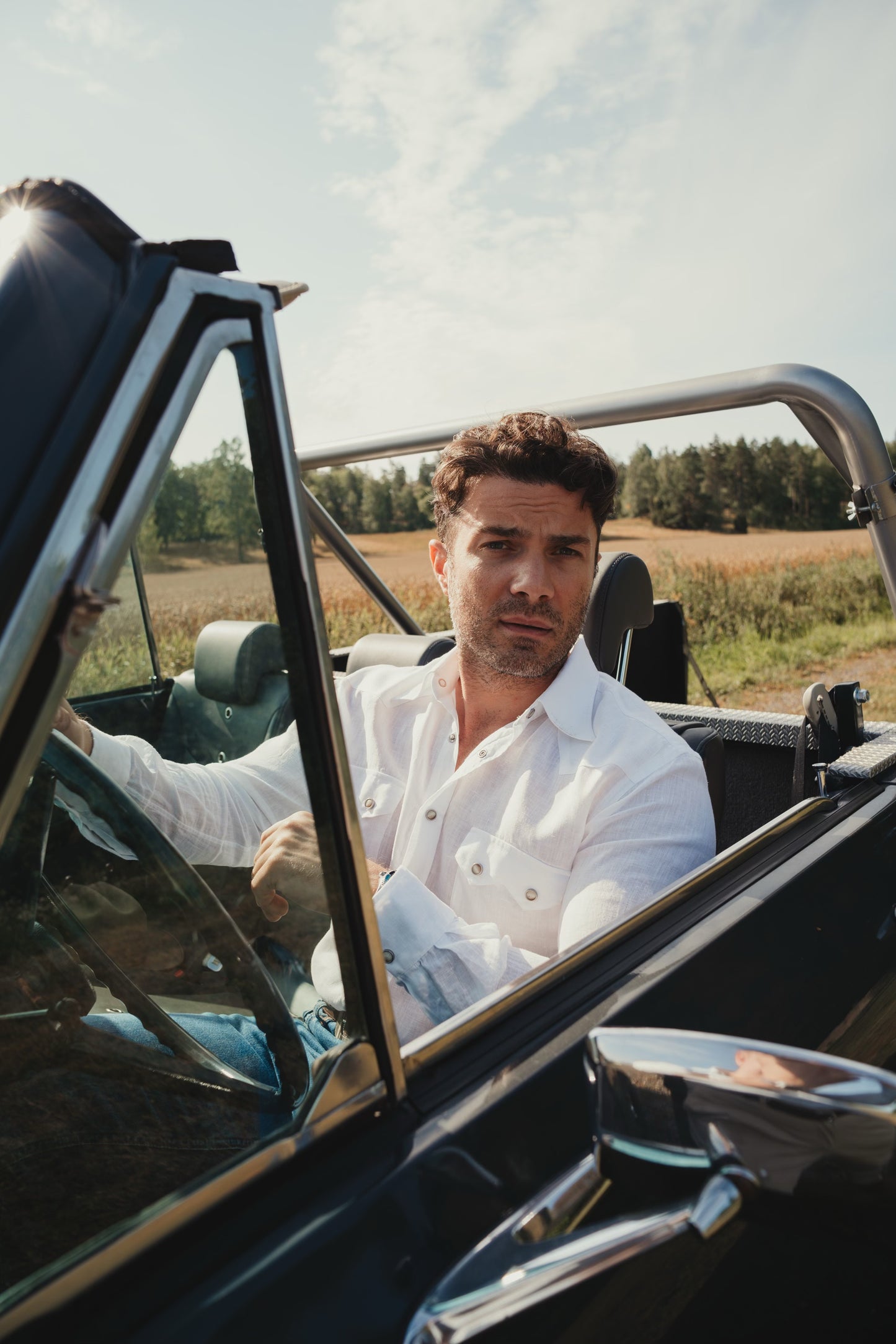 NASHVILLE Western Shirt White Linen