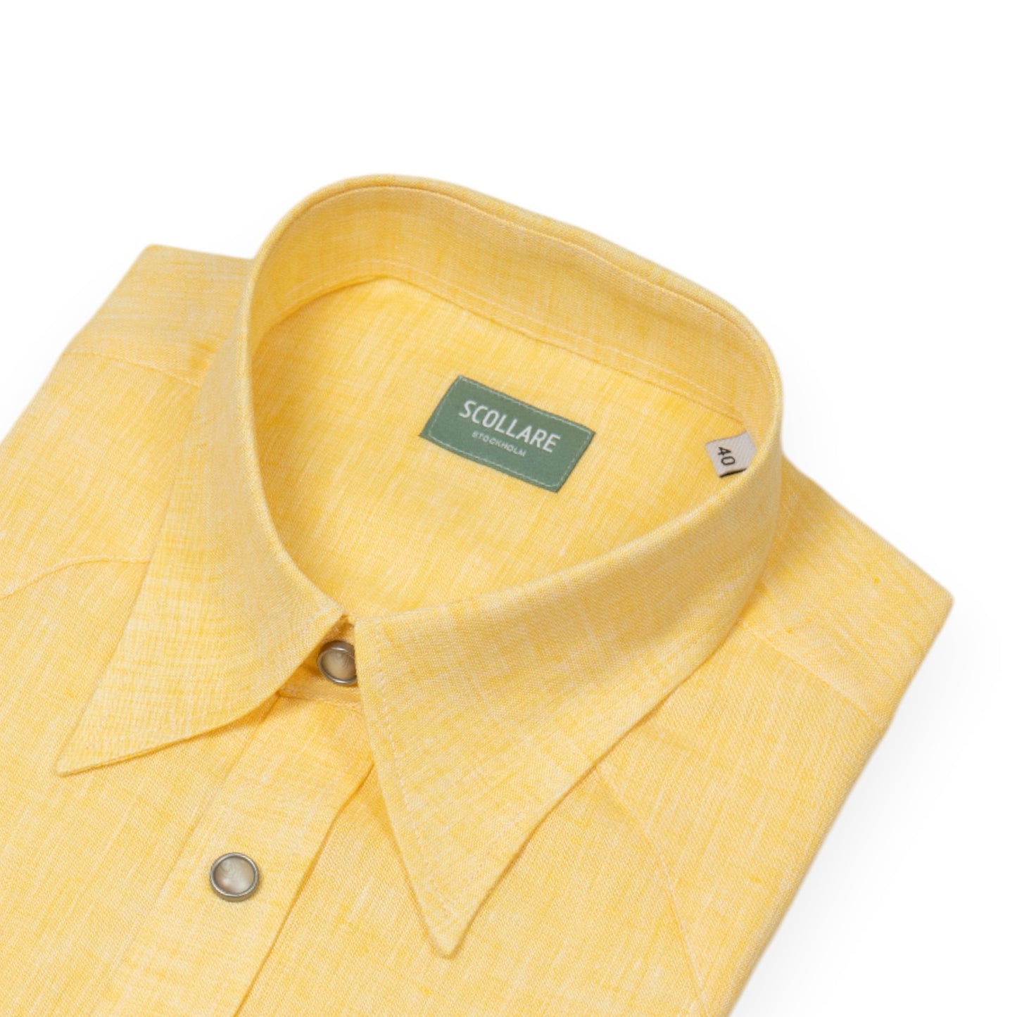 NASHVILLE Western Shirt Yellow Linen