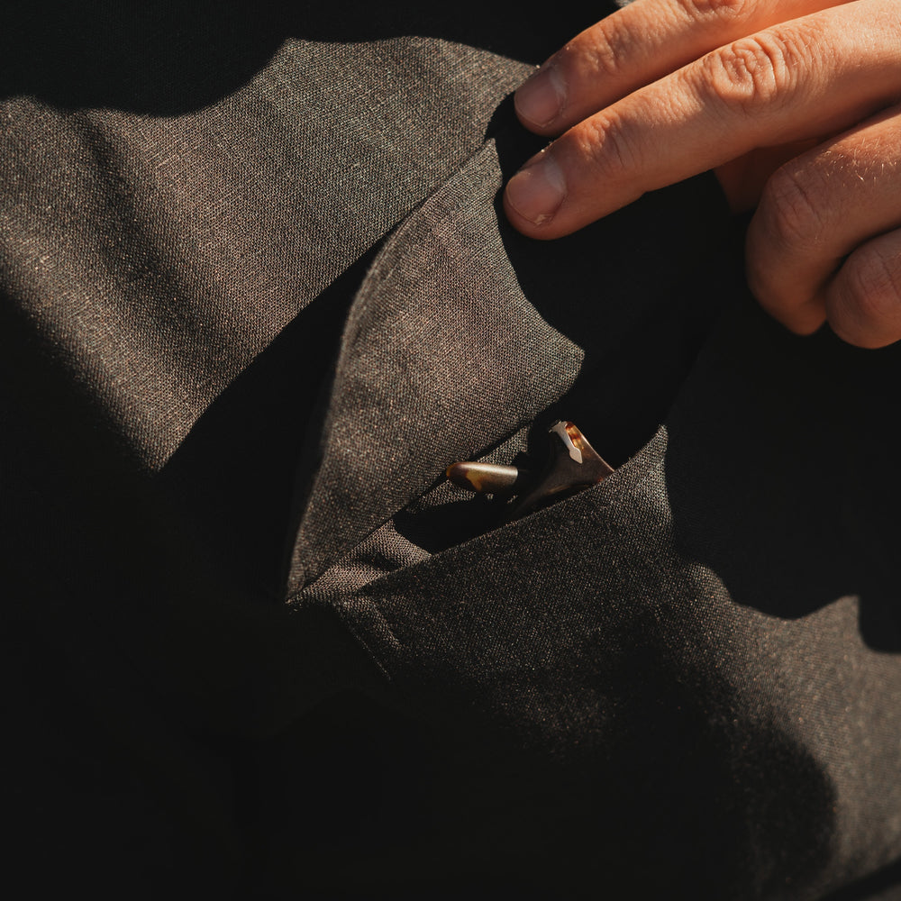 
                  
                    ARUSHA black linen safari shirt
                  
                