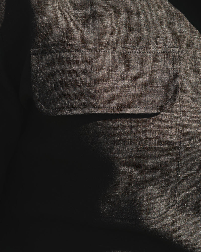 
                  
                    ARUSHA black linen safari shirt
                  
                