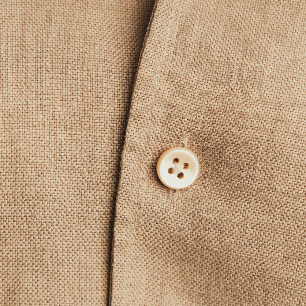 ARUSHA sand raw linen safari shirt