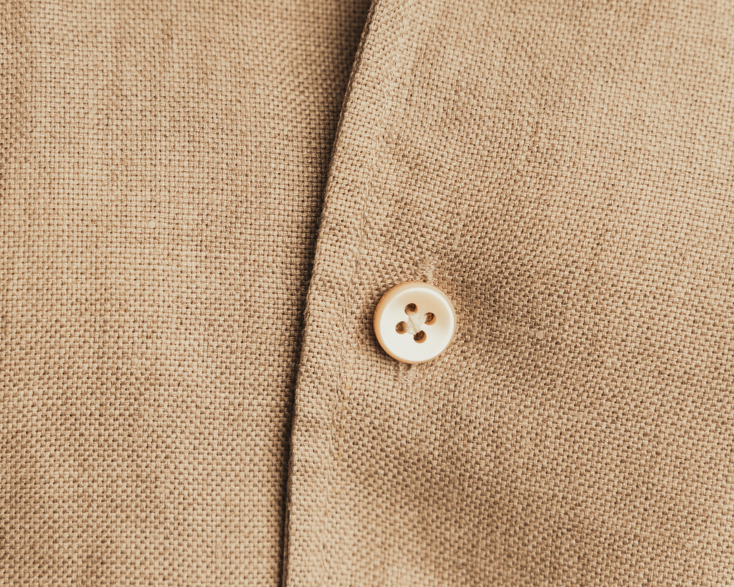 ARUSHA sand raw linen safari shirt