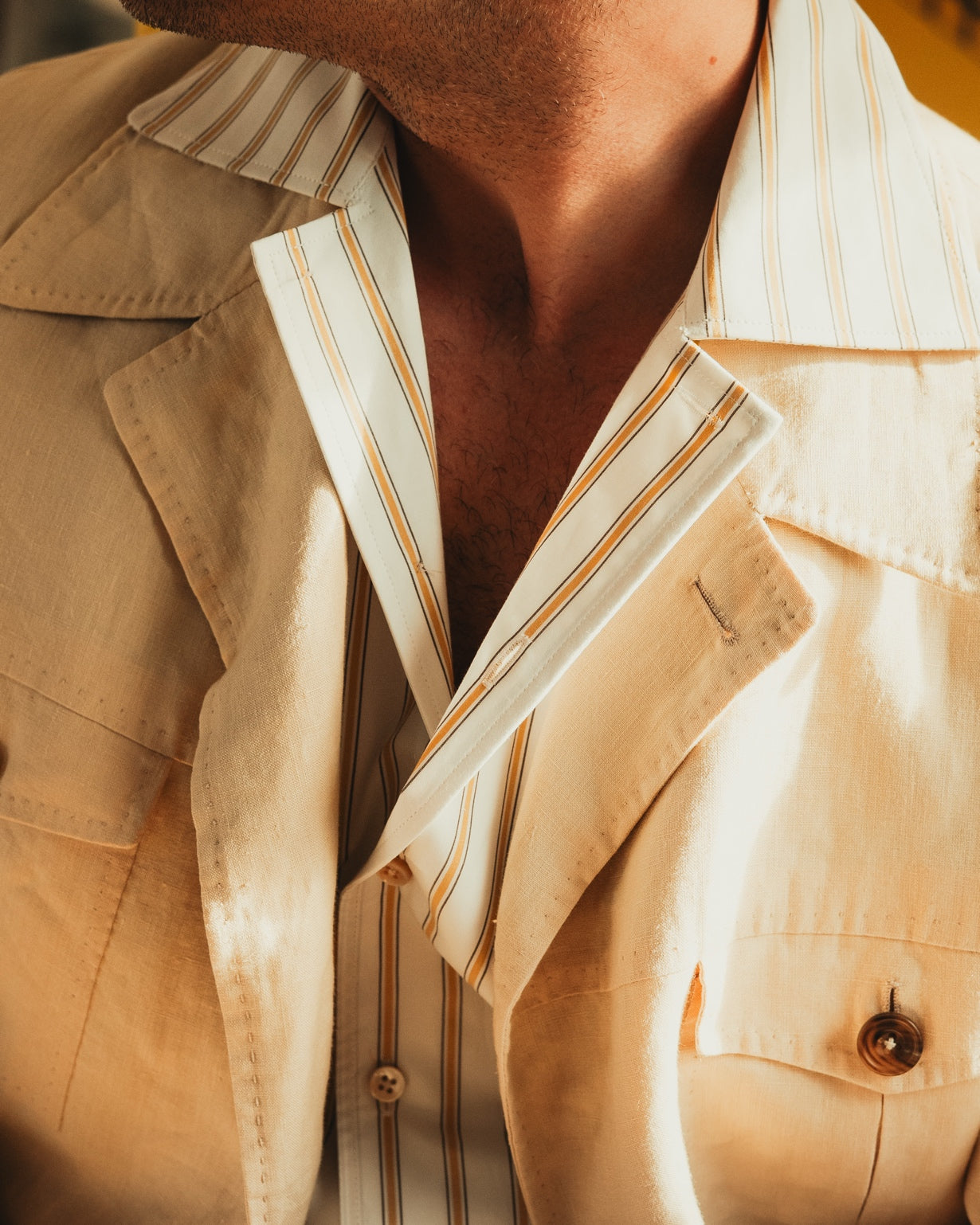 ARUSHA vintage striped safari shirt