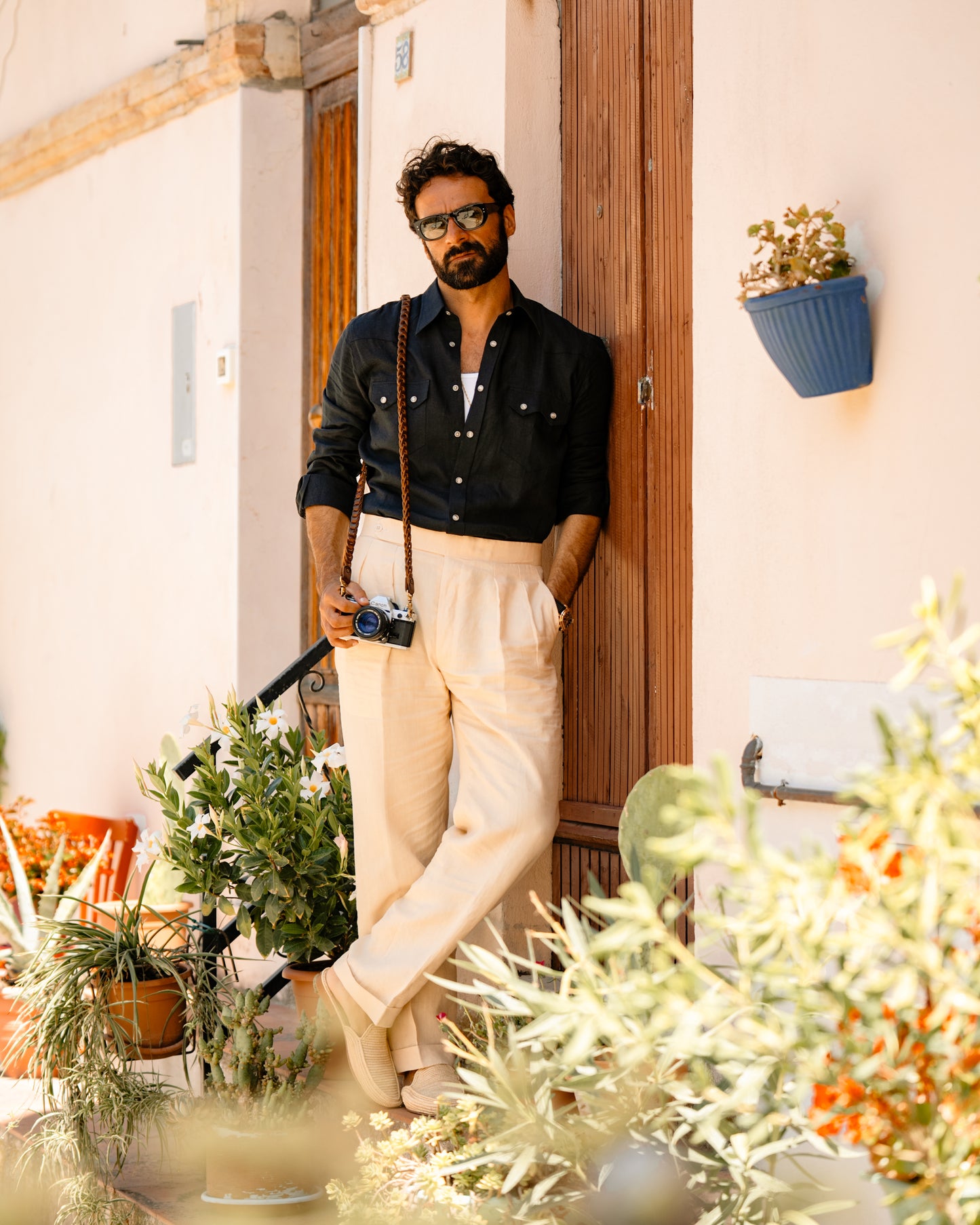 NASHVILLE Western Shirt black linen