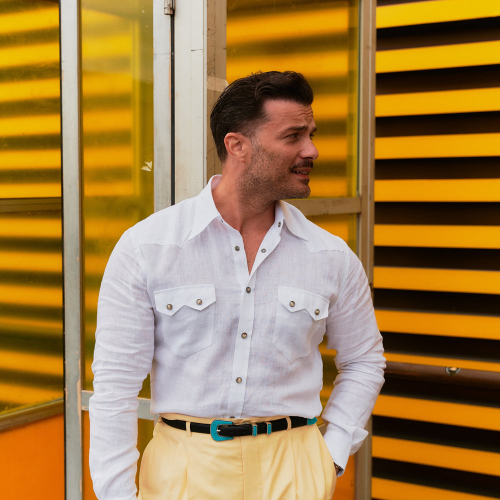 
                  
                    NASHVILLE Western Shirt White Linen
                  
                