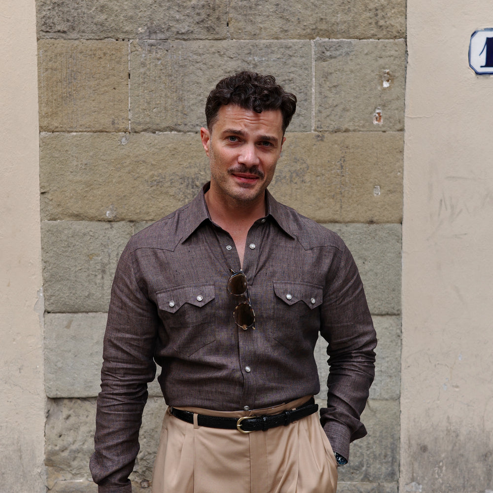 
                  
                    NASHVILLE Western Shirt  Brown Linen
                  
                