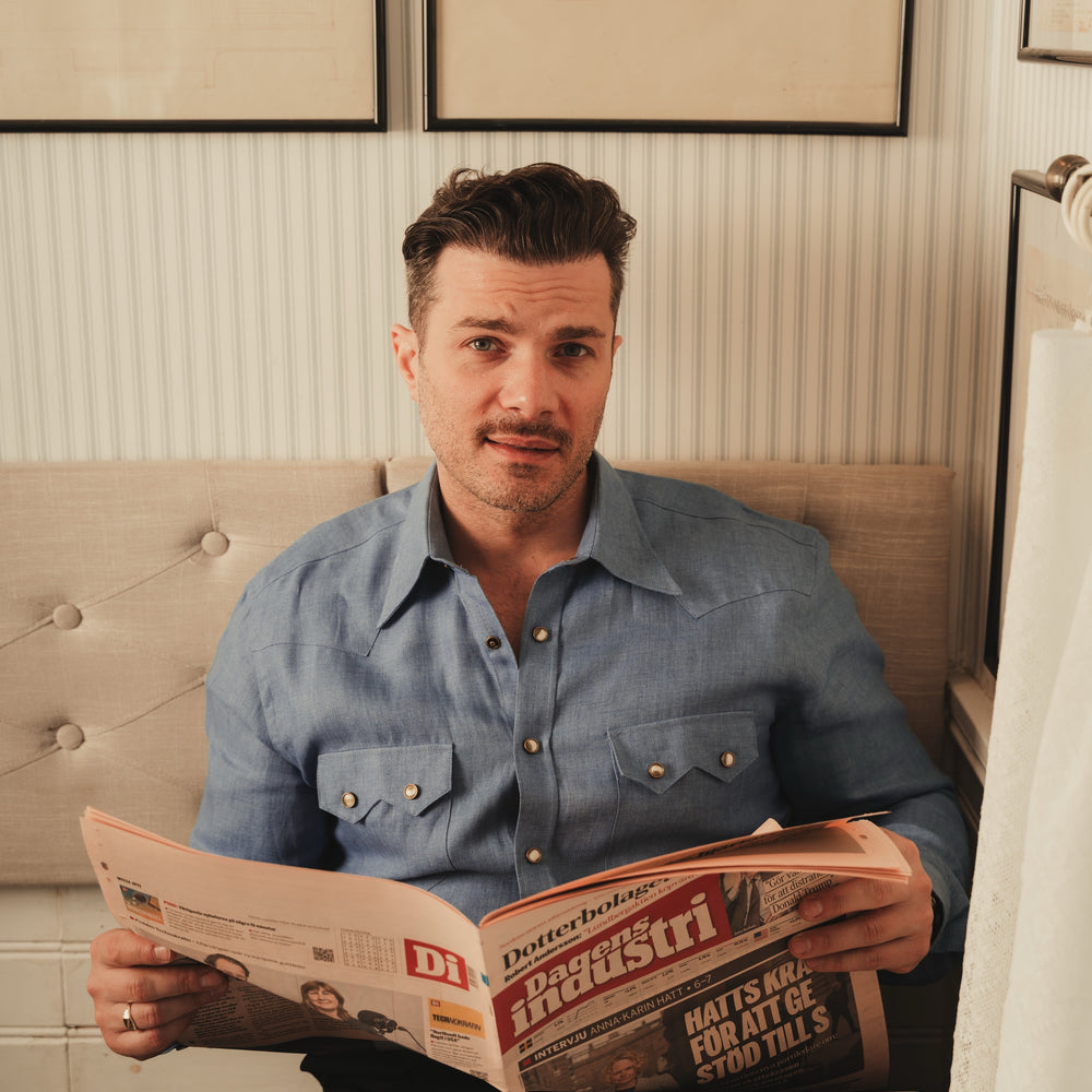 
                  
                    NASHVILLE Western Shirt blue linen
                  
                